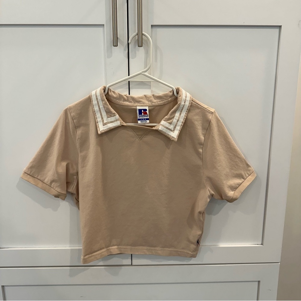Russell Athletic Beige Shirt with White Accents
